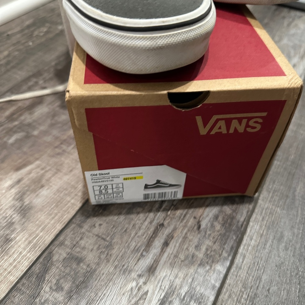 Vans Men's Charcoal and White Sneakers - Picture 2 of 4